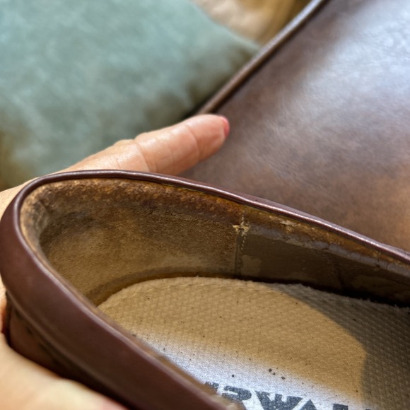 Dockers Shoes Mens 10.5 Dress Cap Toe Oxford Brown Leather Lace Up Read - Picture 7 of 10